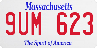 MA license plate 9UM623