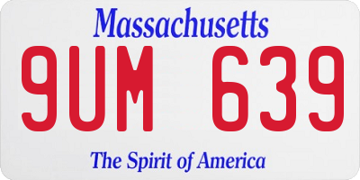 MA license plate 9UM639