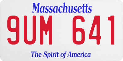 MA license plate 9UM641