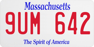MA license plate 9UM642