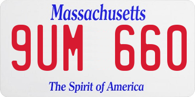 MA license plate 9UM660