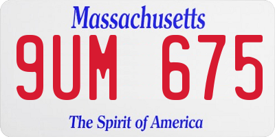 MA license plate 9UM675