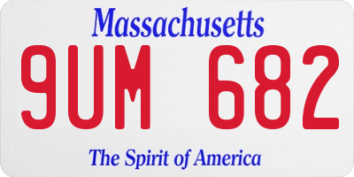 MA license plate 9UM682