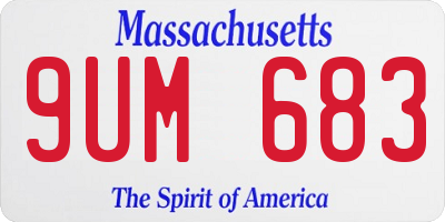 MA license plate 9UM683