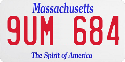MA license plate 9UM684