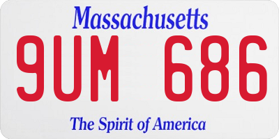 MA license plate 9UM686