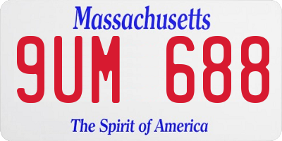 MA license plate 9UM688