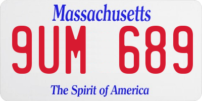MA license plate 9UM689