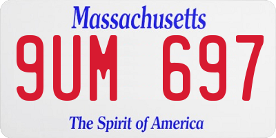 MA license plate 9UM697