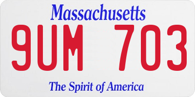 MA license plate 9UM703
