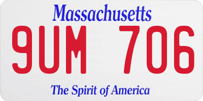MA license plate 9UM706
