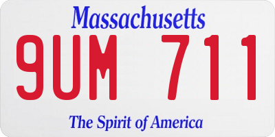 MA license plate 9UM711