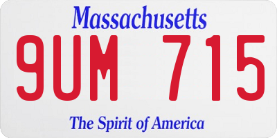 MA license plate 9UM715
