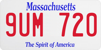 MA license plate 9UM720