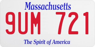 MA license plate 9UM721