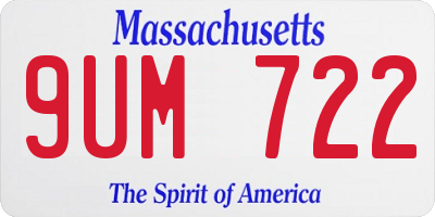 MA license plate 9UM722