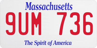 MA license plate 9UM736