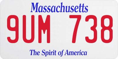 MA license plate 9UM738