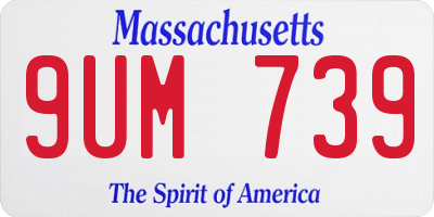 MA license plate 9UM739