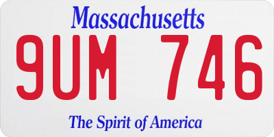 MA license plate 9UM746