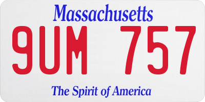 MA license plate 9UM757
