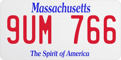 MA license plate 9UM766