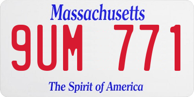 MA license plate 9UM771