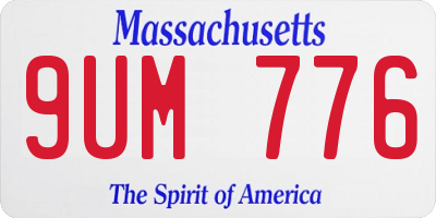 MA license plate 9UM776