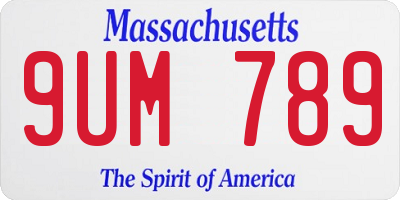 MA license plate 9UM789