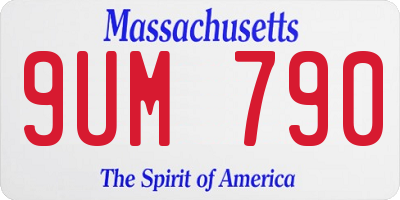 MA license plate 9UM790