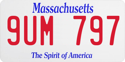 MA license plate 9UM797