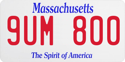 MA license plate 9UM800