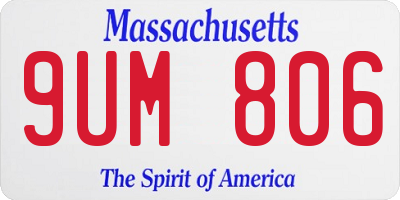 MA license plate 9UM806