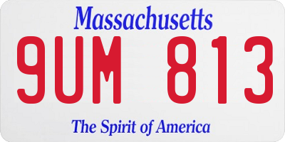 MA license plate 9UM813