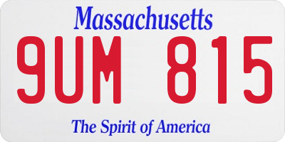 MA license plate 9UM815
