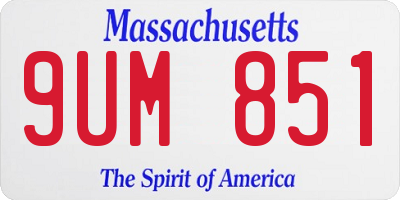 MA license plate 9UM851