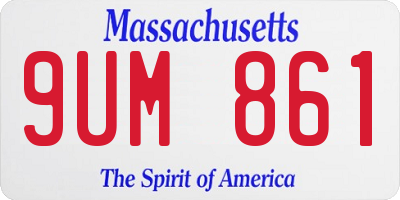 MA license plate 9UM861