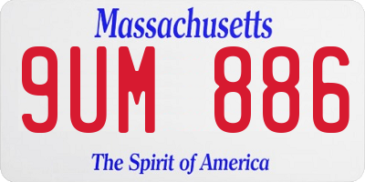 MA license plate 9UM886