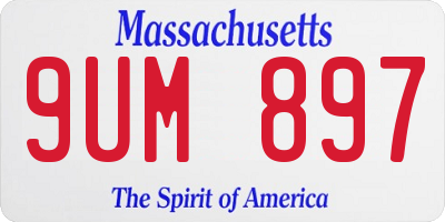 MA license plate 9UM897