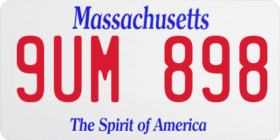 MA license plate 9UM898