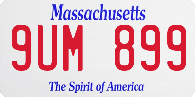 MA license plate 9UM899
