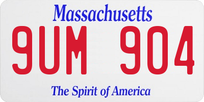 MA license plate 9UM904