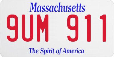 MA license plate 9UM911