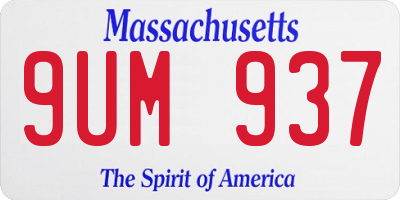 MA license plate 9UM937