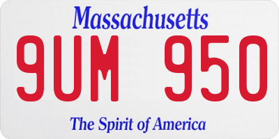 MA license plate 9UM950