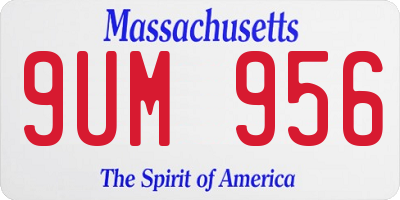 MA license plate 9UM956