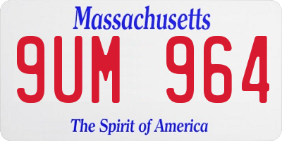 MA license plate 9UM964