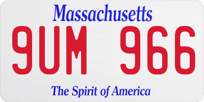 MA license plate 9UM966