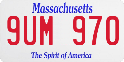 MA license plate 9UM970