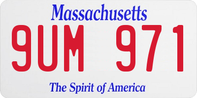 MA license plate 9UM971